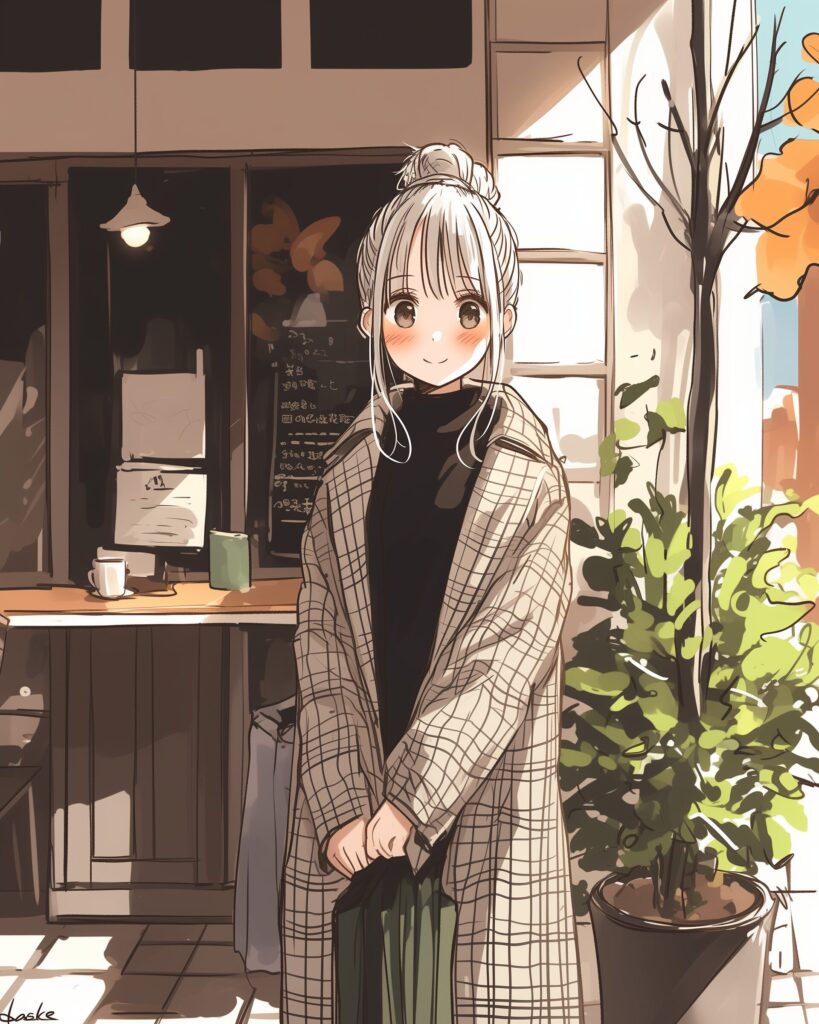 カフェで待ち合わせ女子０