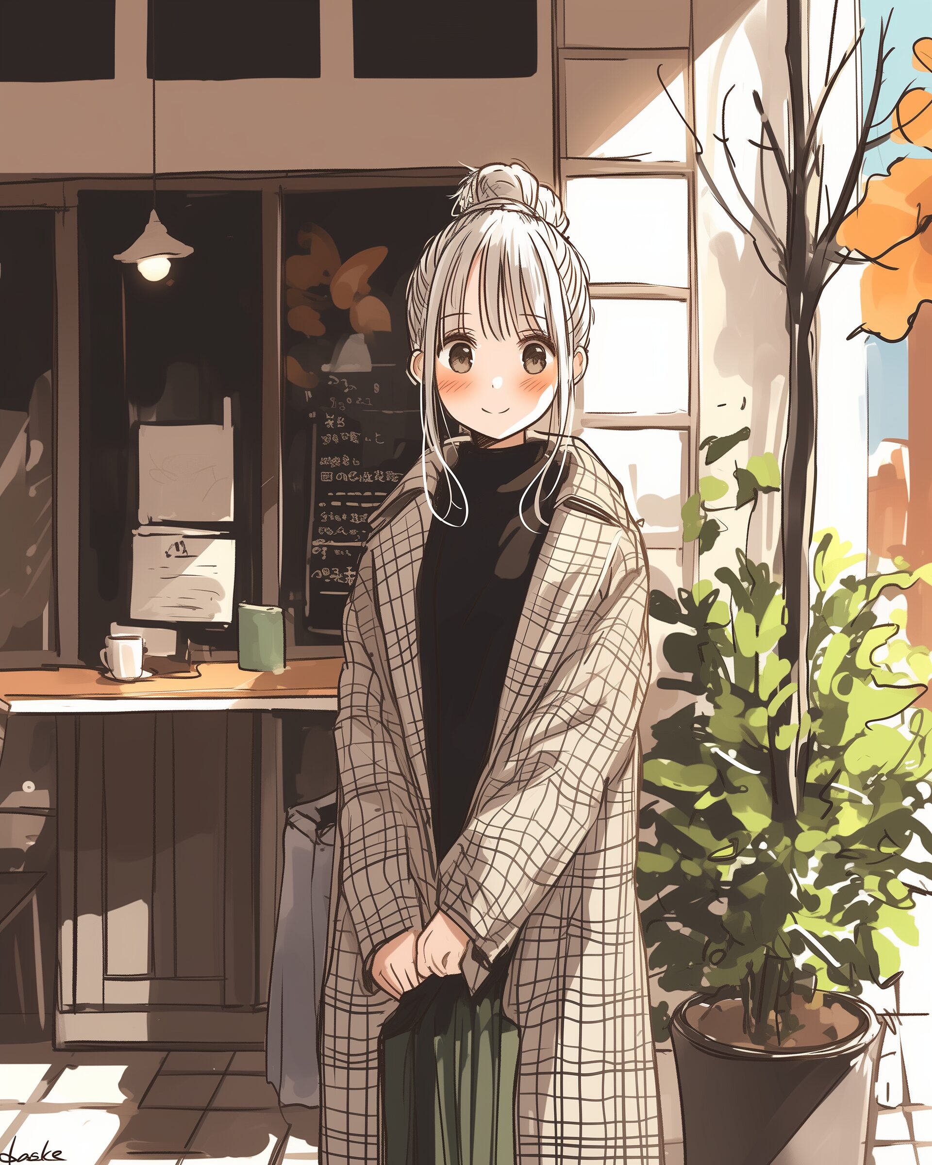 カフェで待ち合わせ女子0