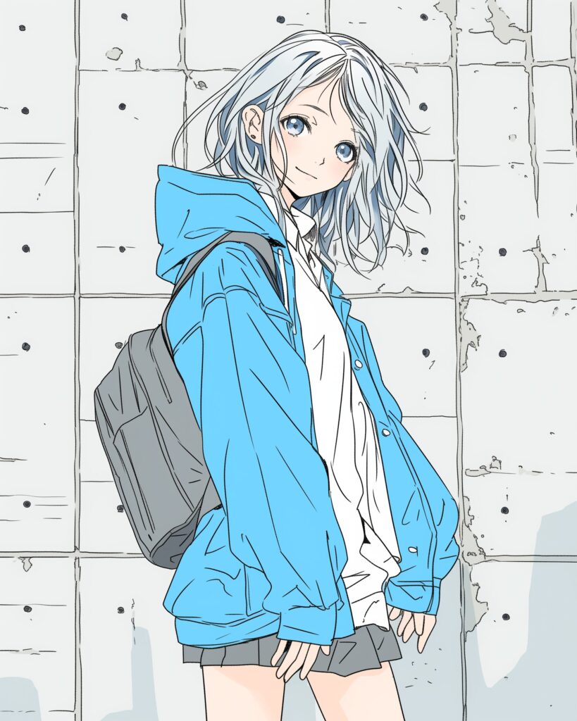 コートを着た女の子１
