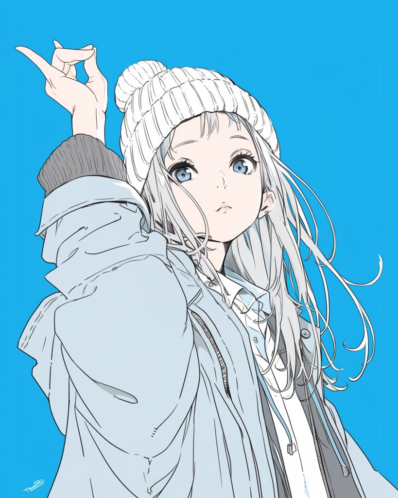 ニット帽女子１