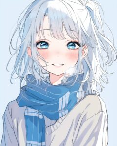 銀髪の制服女子０