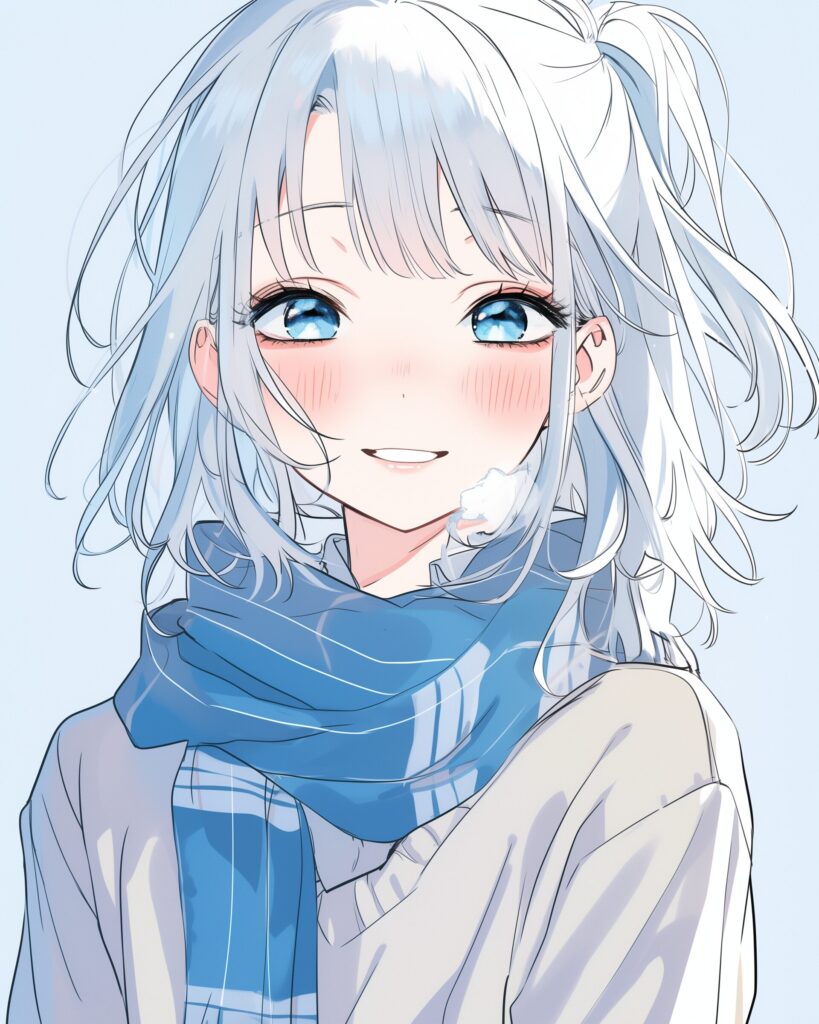 銀髪の制服女子０