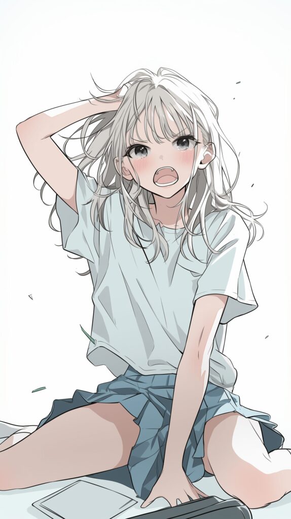 【壁紙】銀髪・喜怒哀楽女子０