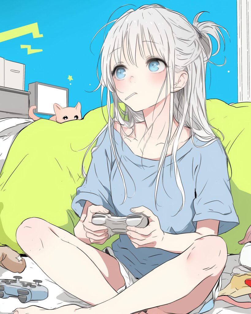 銀髪ゲーム女子０