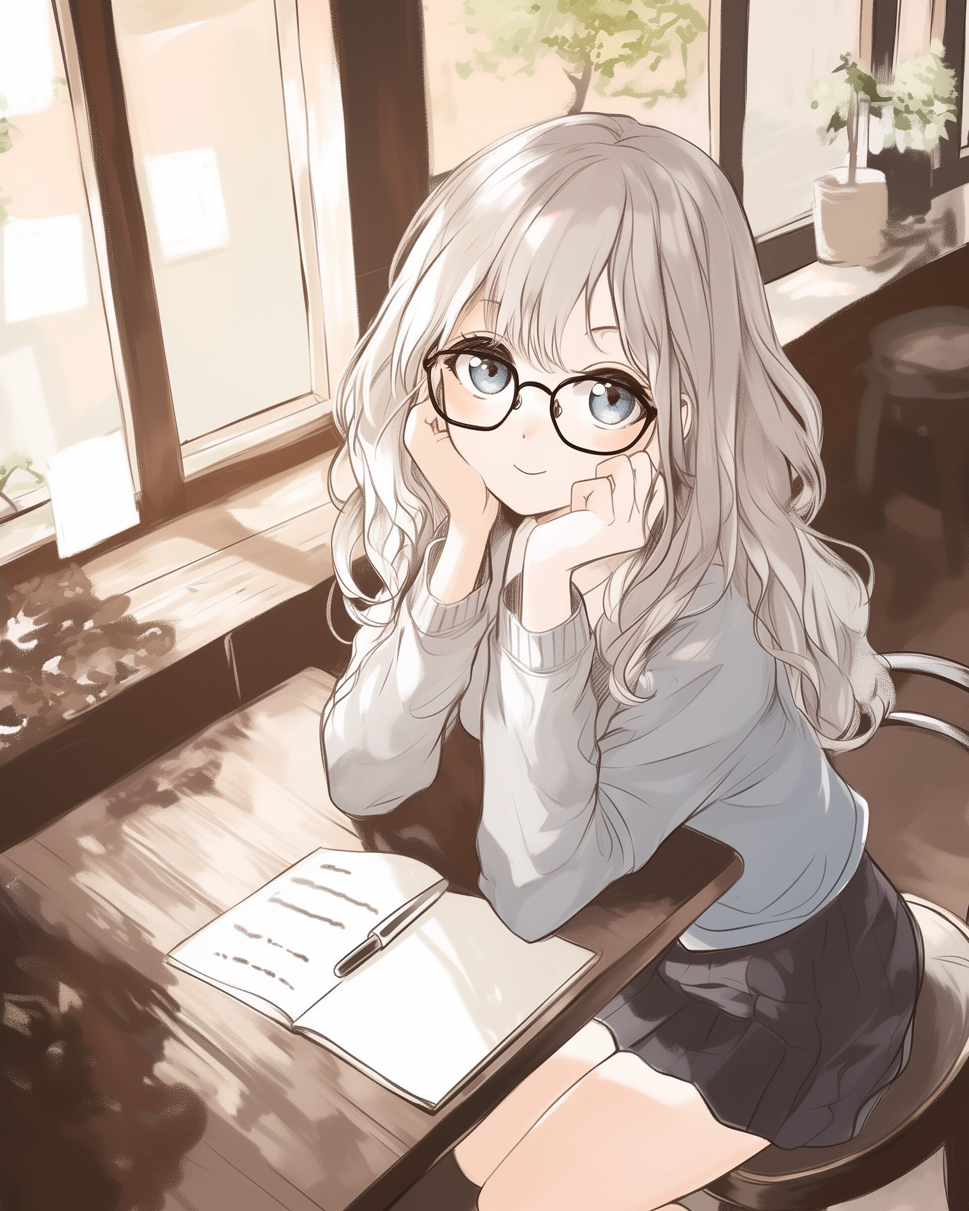 勉強女子0