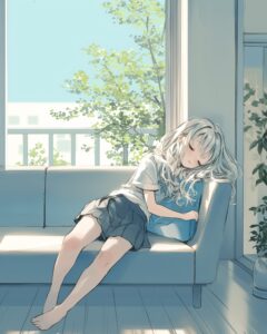 お昼寝女子０