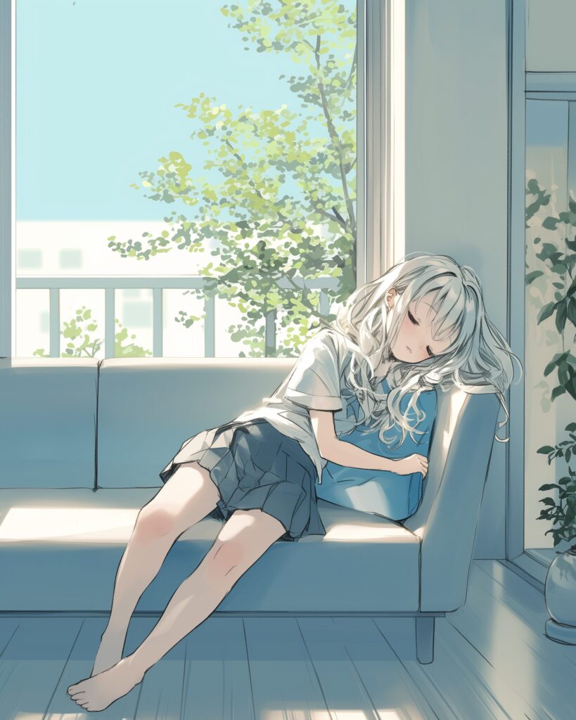 お昼寝女子０