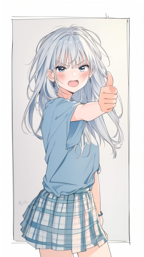 【壁紙】銀髪・喜怒哀楽女子０１