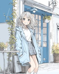 カフェで待ち合わせ女子０