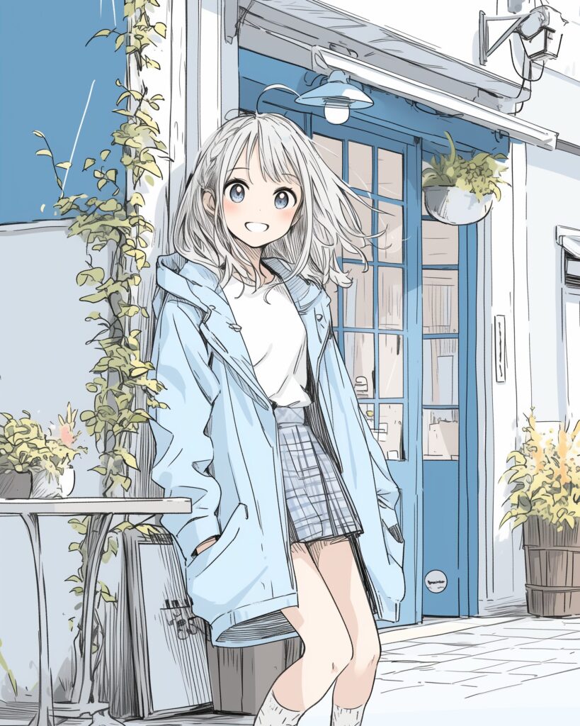 カフェで待ち合わせ女子０