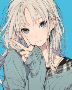 銀髪クール女子０