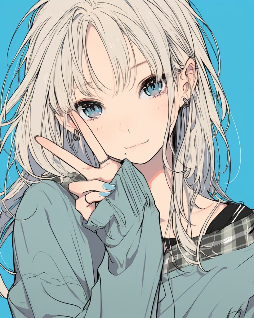 銀髪クール女子０