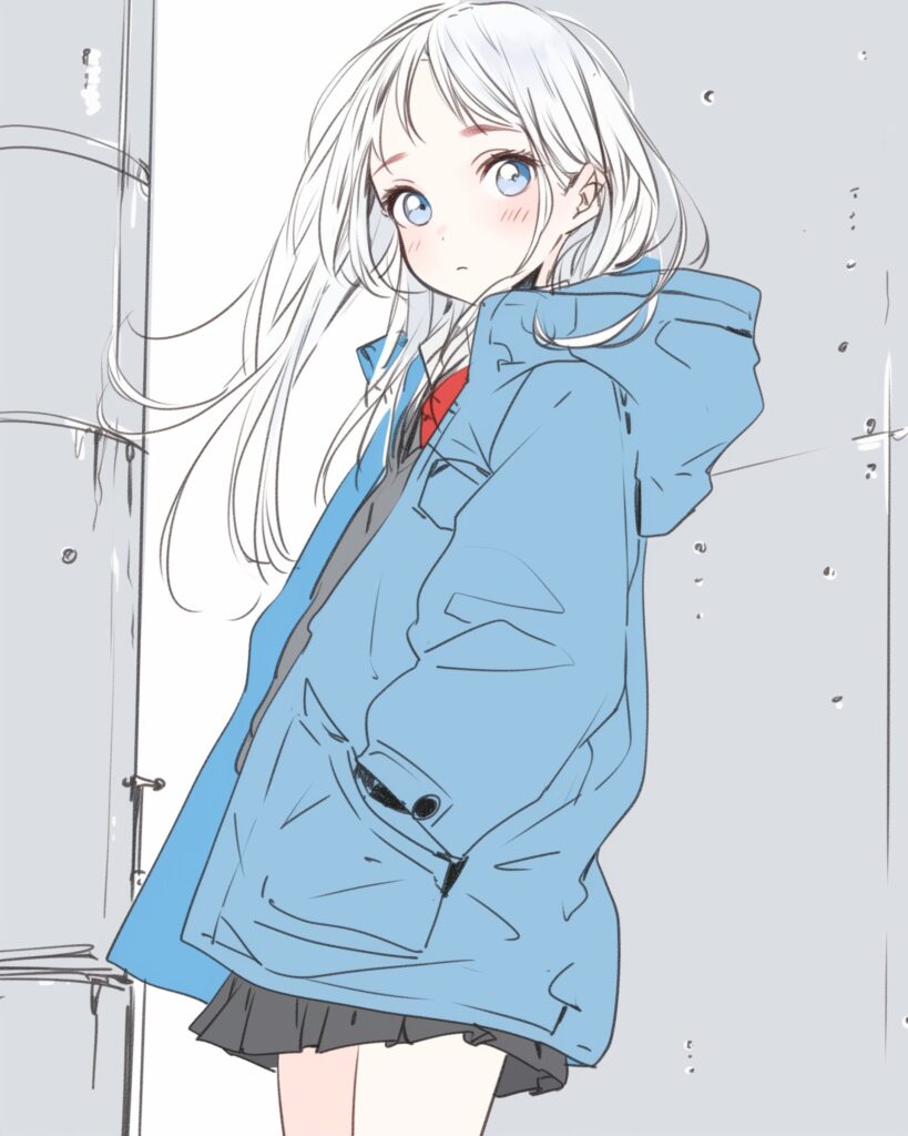 コートを着た女の子０