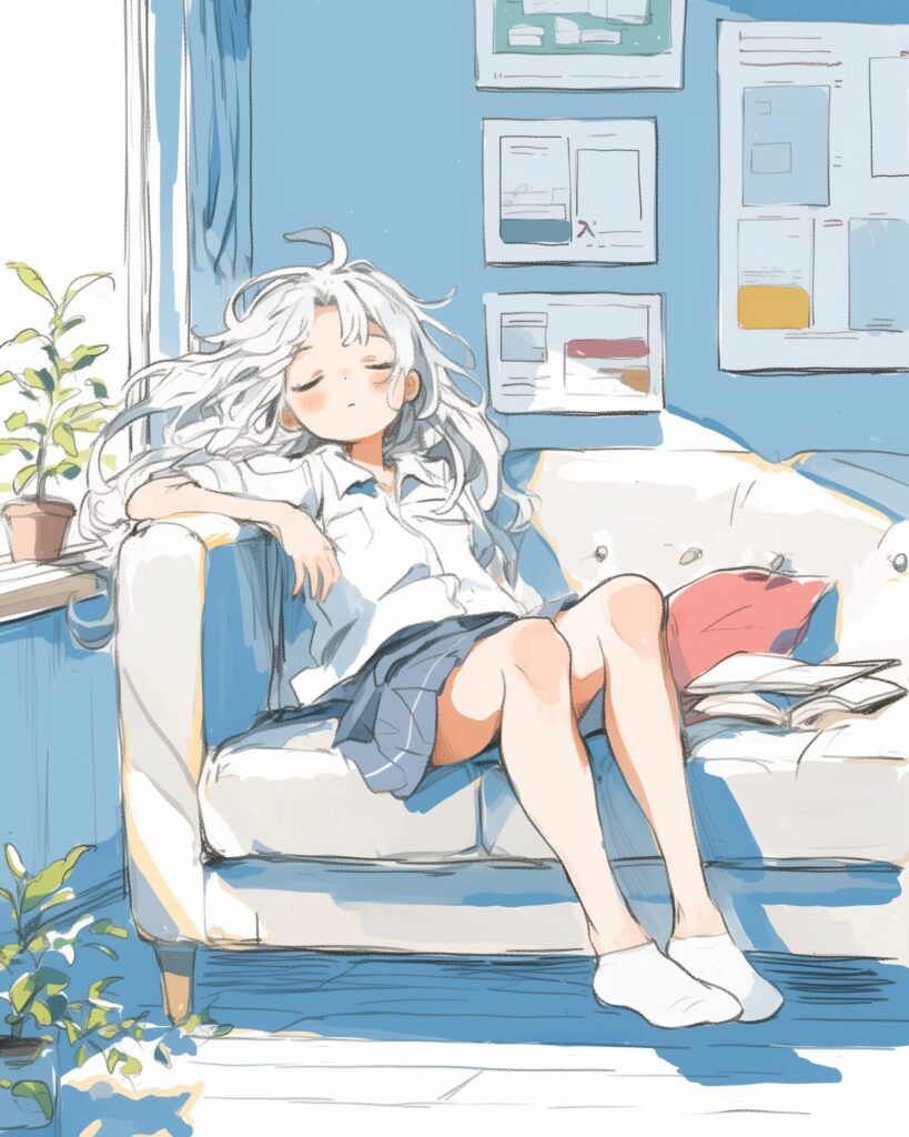 お昼寝女子０