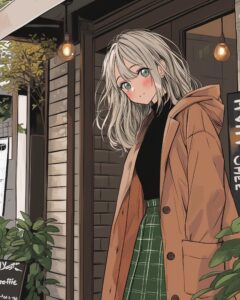 カフェで待ち合わせ女子０