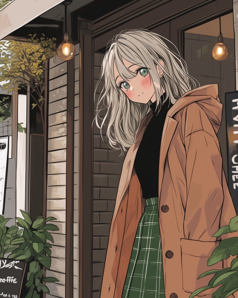 カフェで待ち合わせ女子０