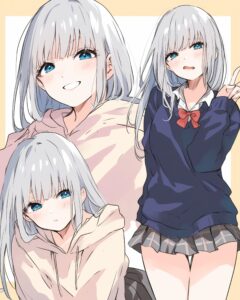 銀髪パーカー女子０