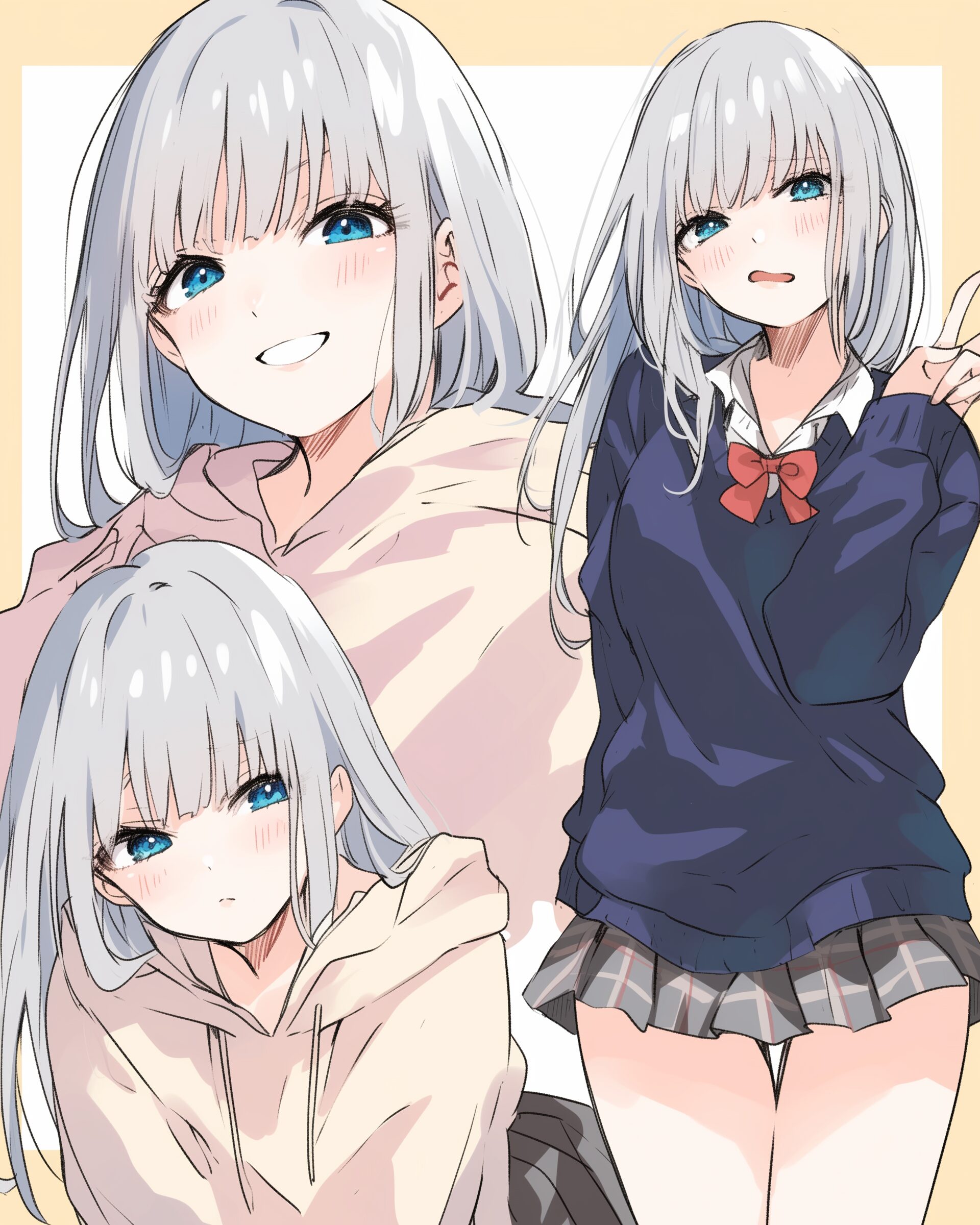 銀髪パーカー女子0