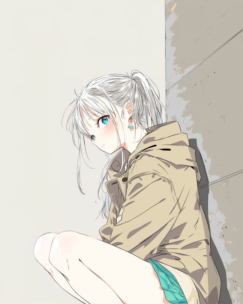 コートを着た女の子０