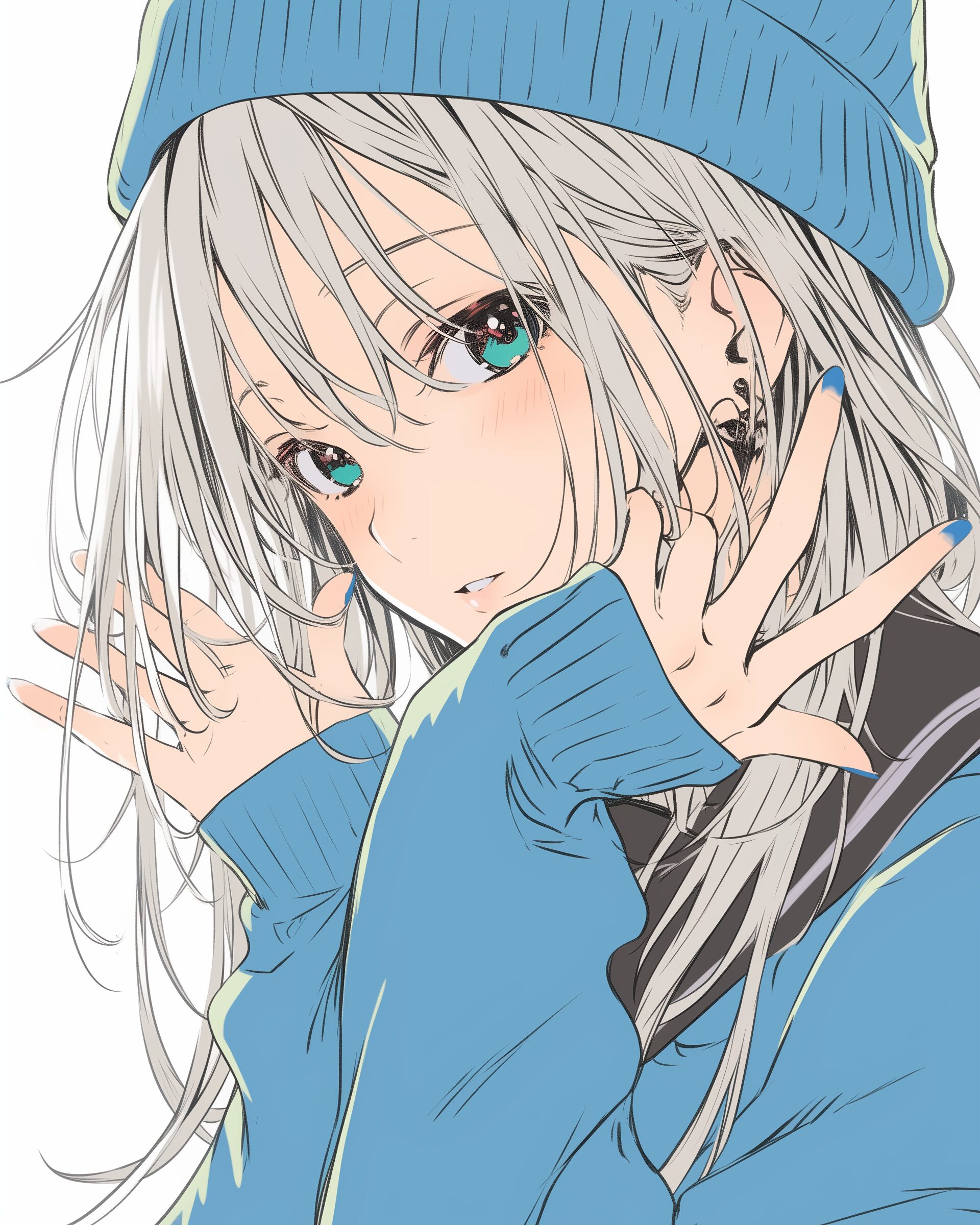 ニット帽女子0