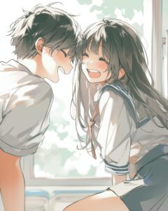 カップルイラスト・卒業式０