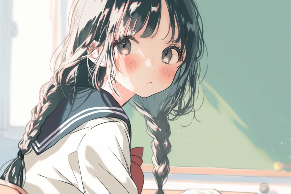 勉強頑張る女子０
