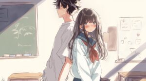 カップルイラスト・卒業式０