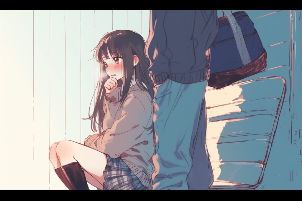 照れる女の子０