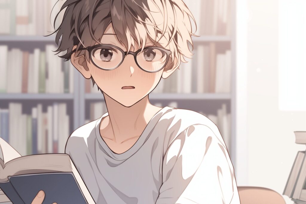 本を読む男子０