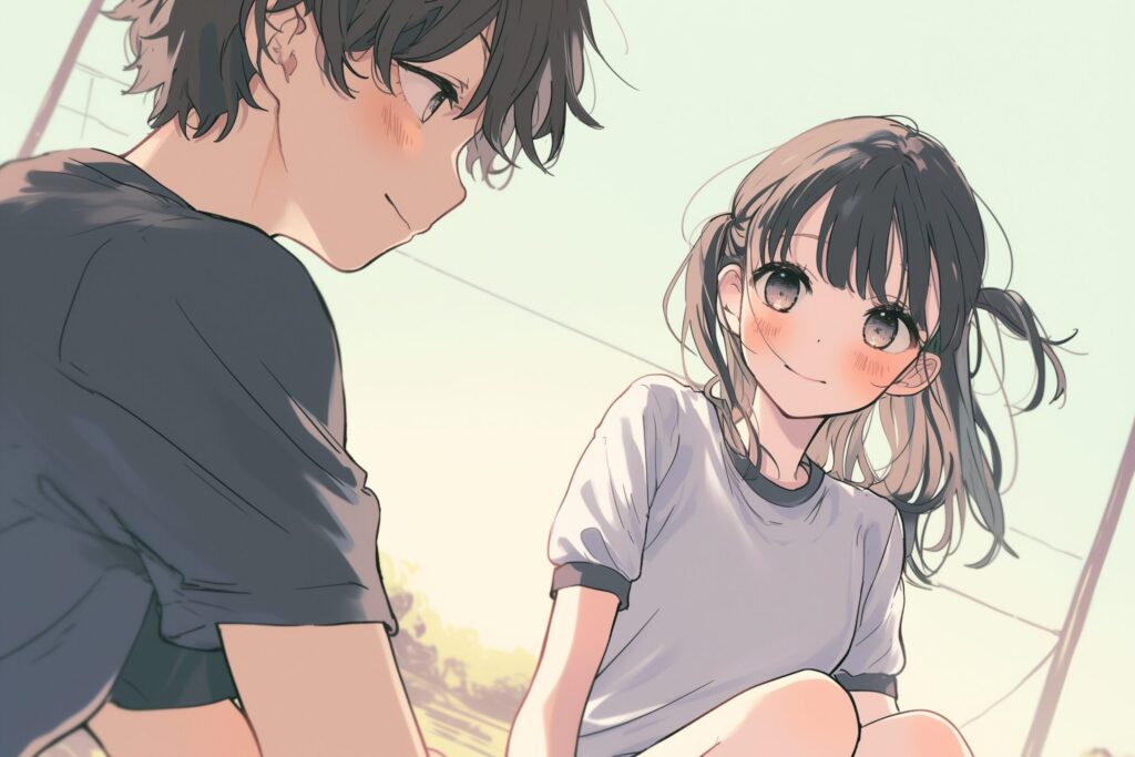 カップルイラスト・卒業式１