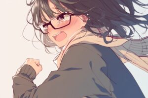 泣いて走るメガネ女子０