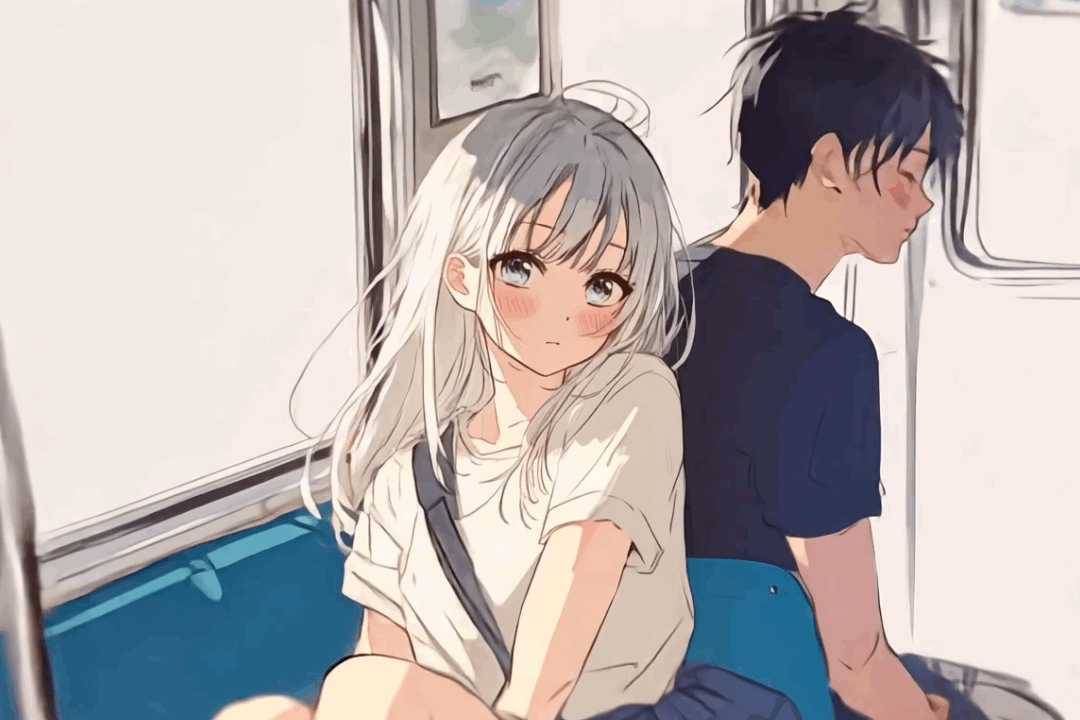 【GIF】とある日のバス車内にて