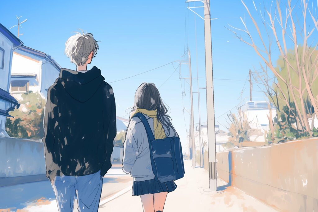 カップルの後ろ姿０