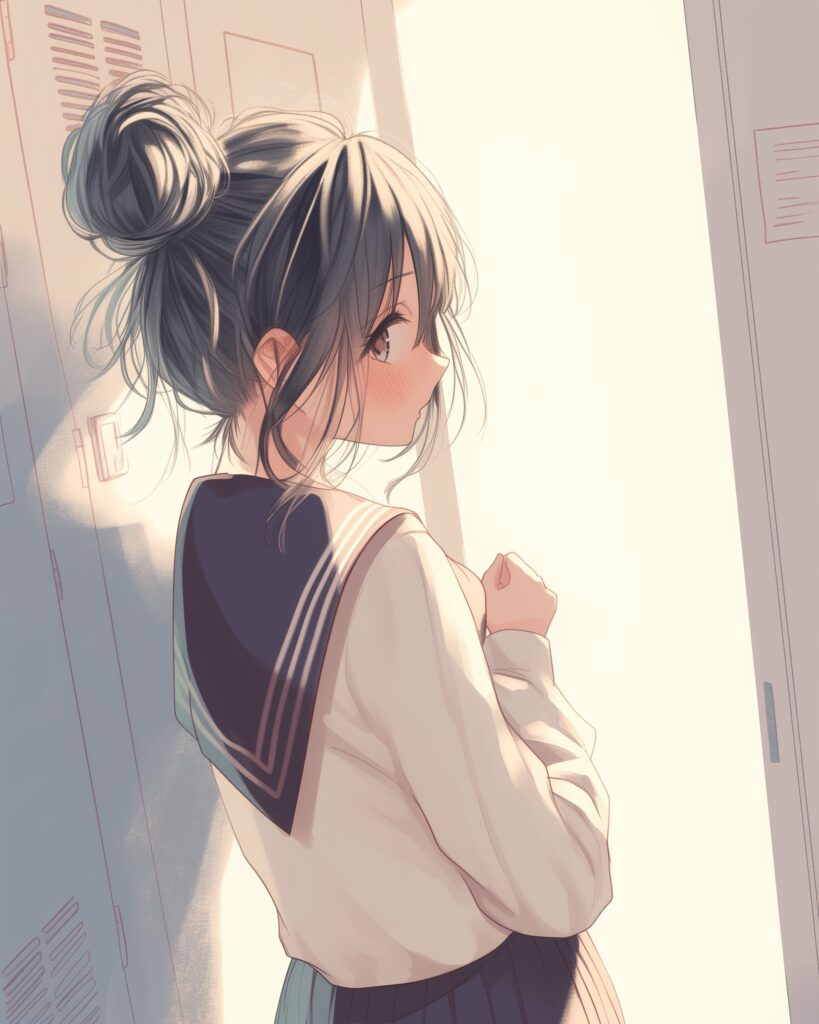 お団子ヘア女子０