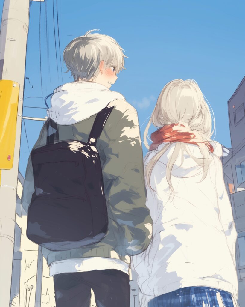 カップルの後ろ姿０