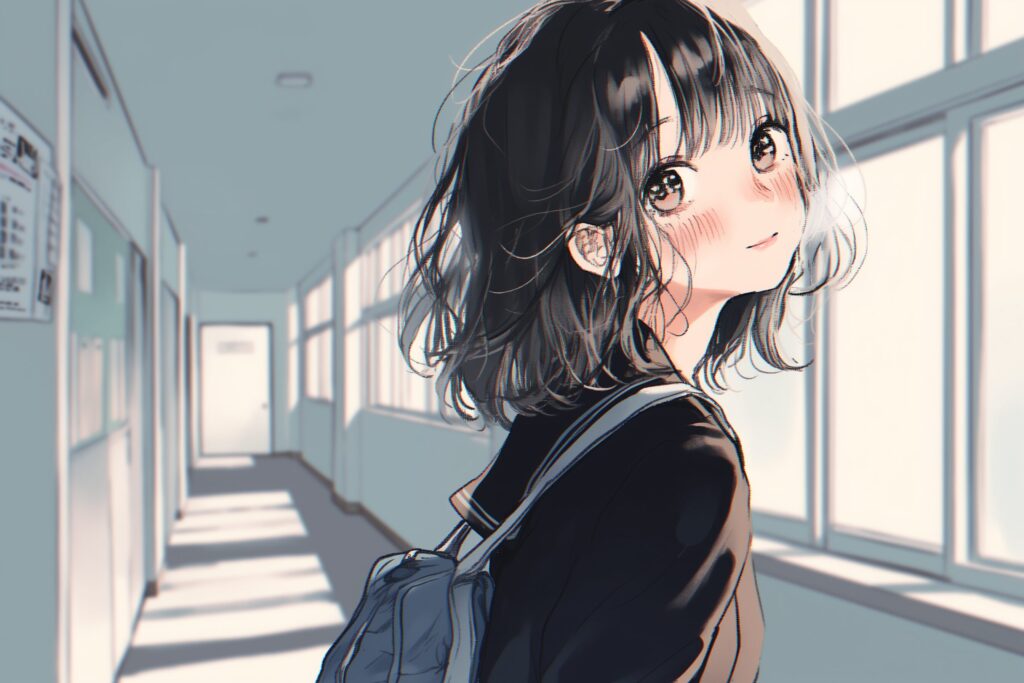 黒髪女子０