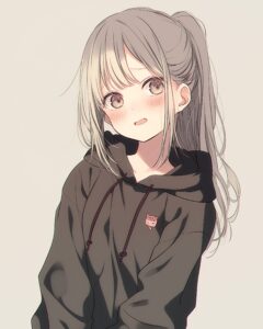 黒パーカー女子０