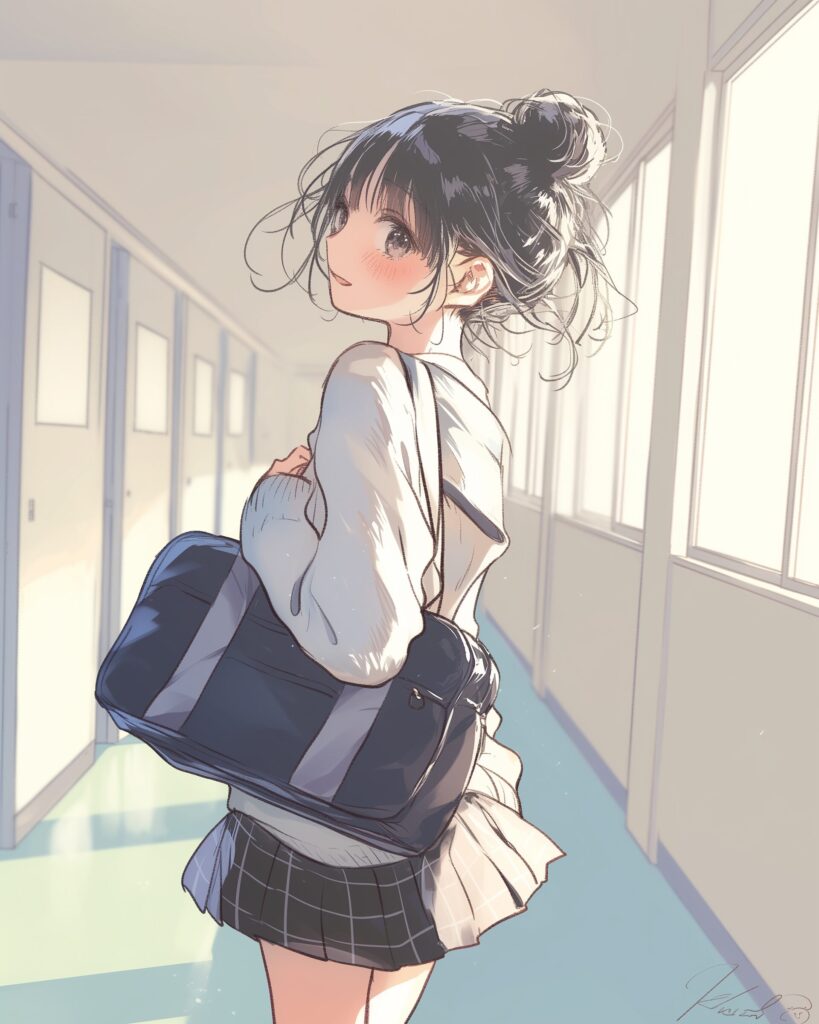 お団子ヘア女子０
