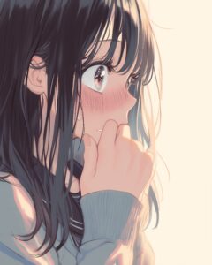 照れる女の子０
