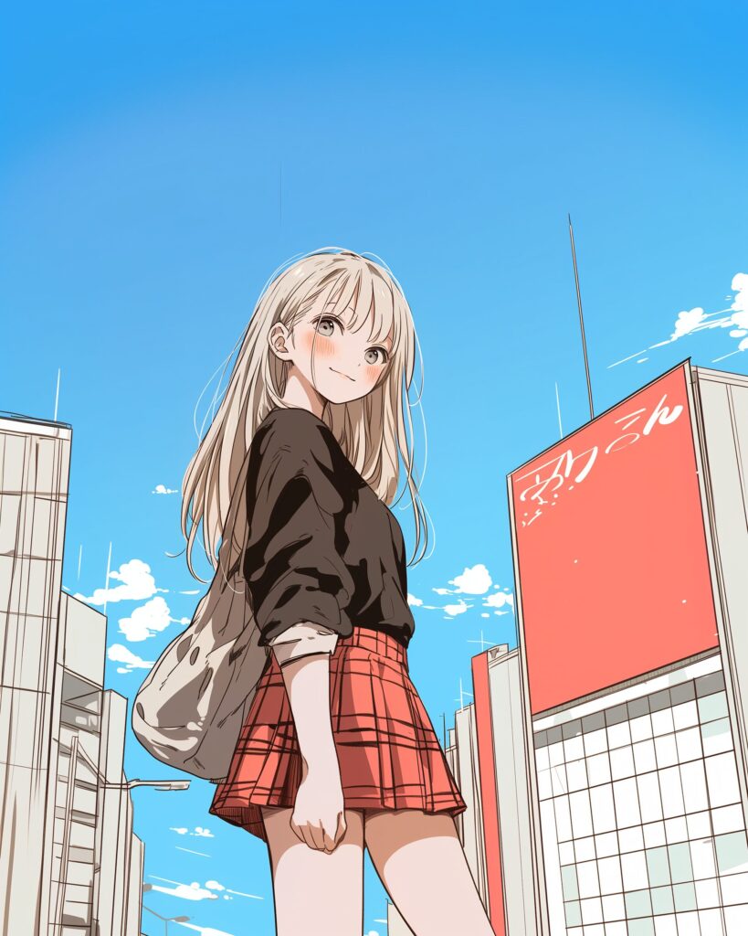 笑顔の銀髪女子０