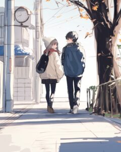 カップルの後ろ姿０