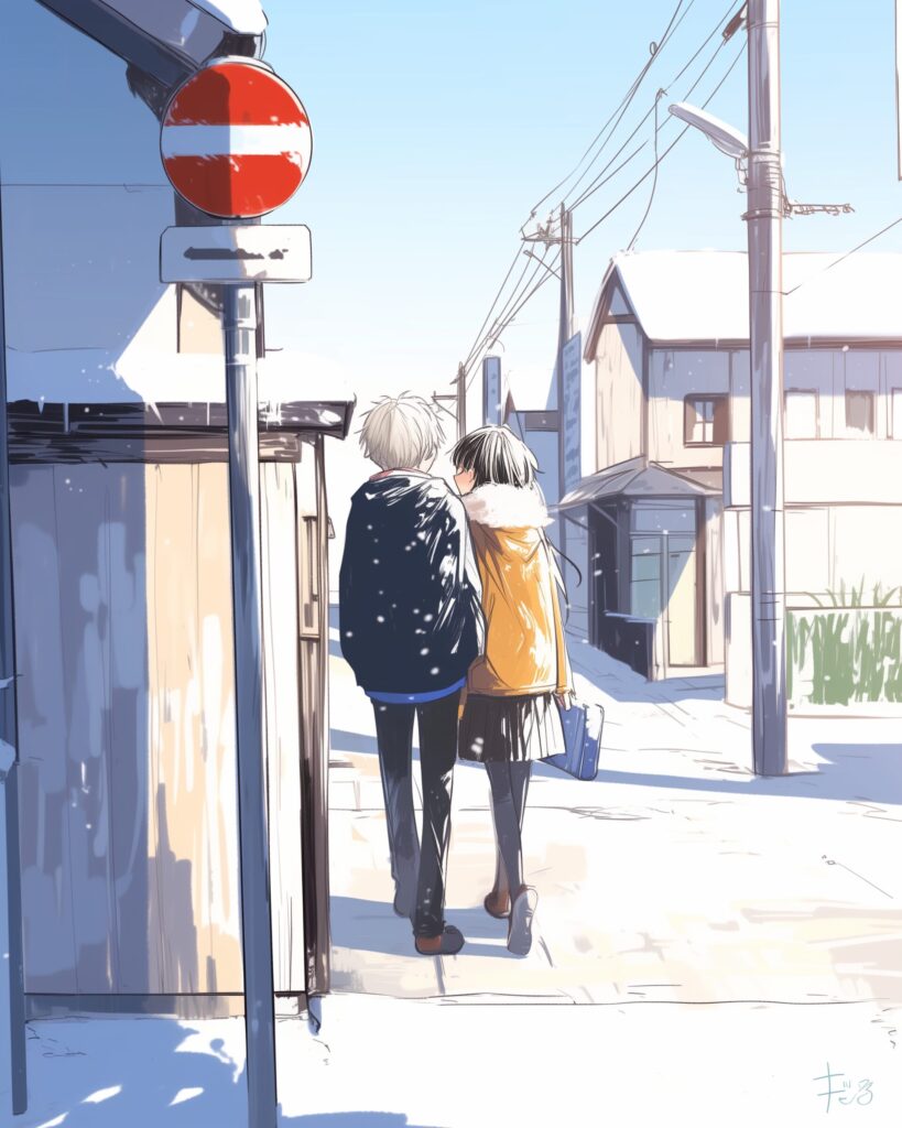 カップルの後ろ姿０