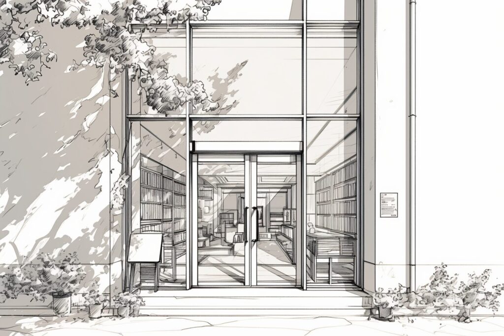 図書館の入り口０