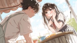 カップルイラスト・卒業式１