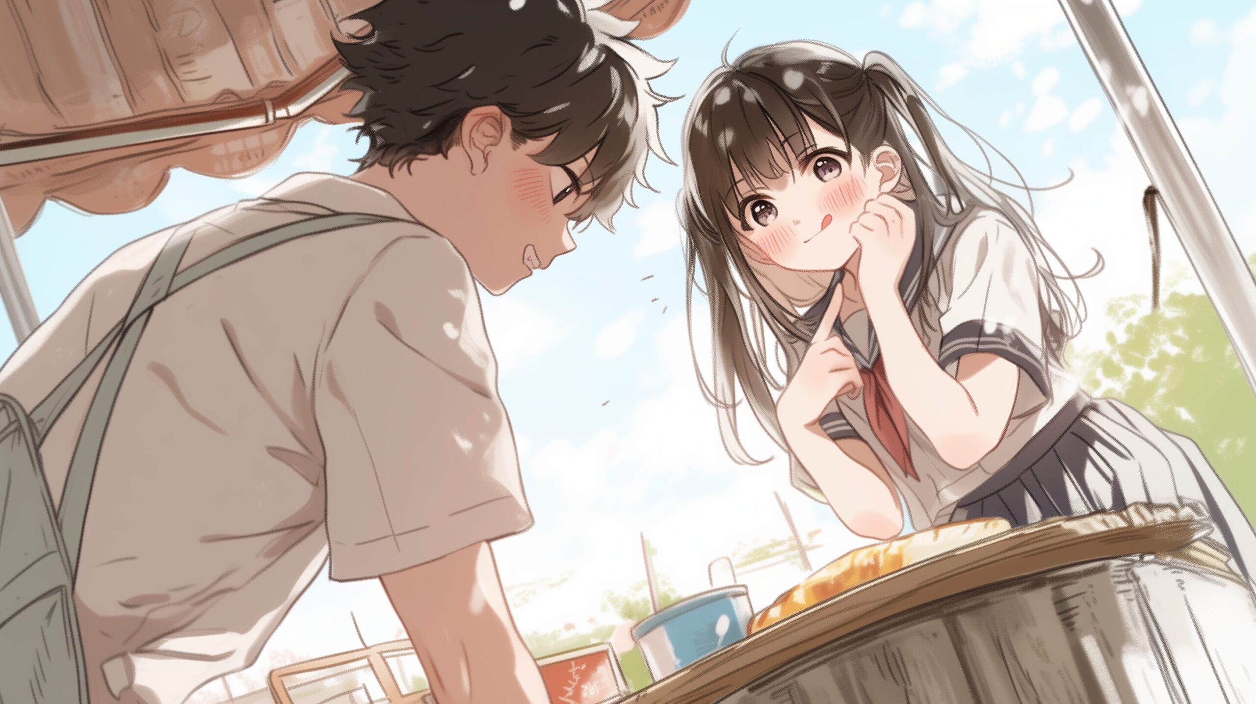 カップルイラスト・卒業式1