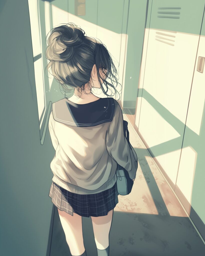 お団子ヘア女子０