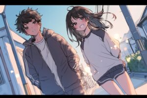 カップルイラスト・卒業式１
