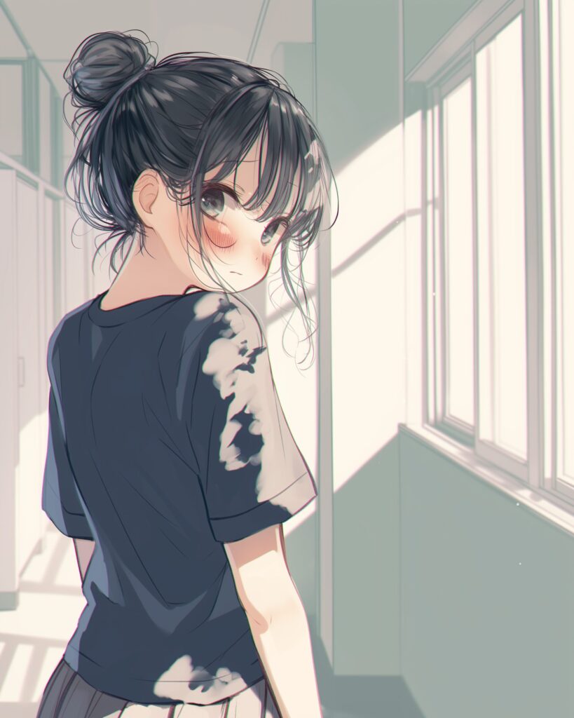 お団子ヘア女子０