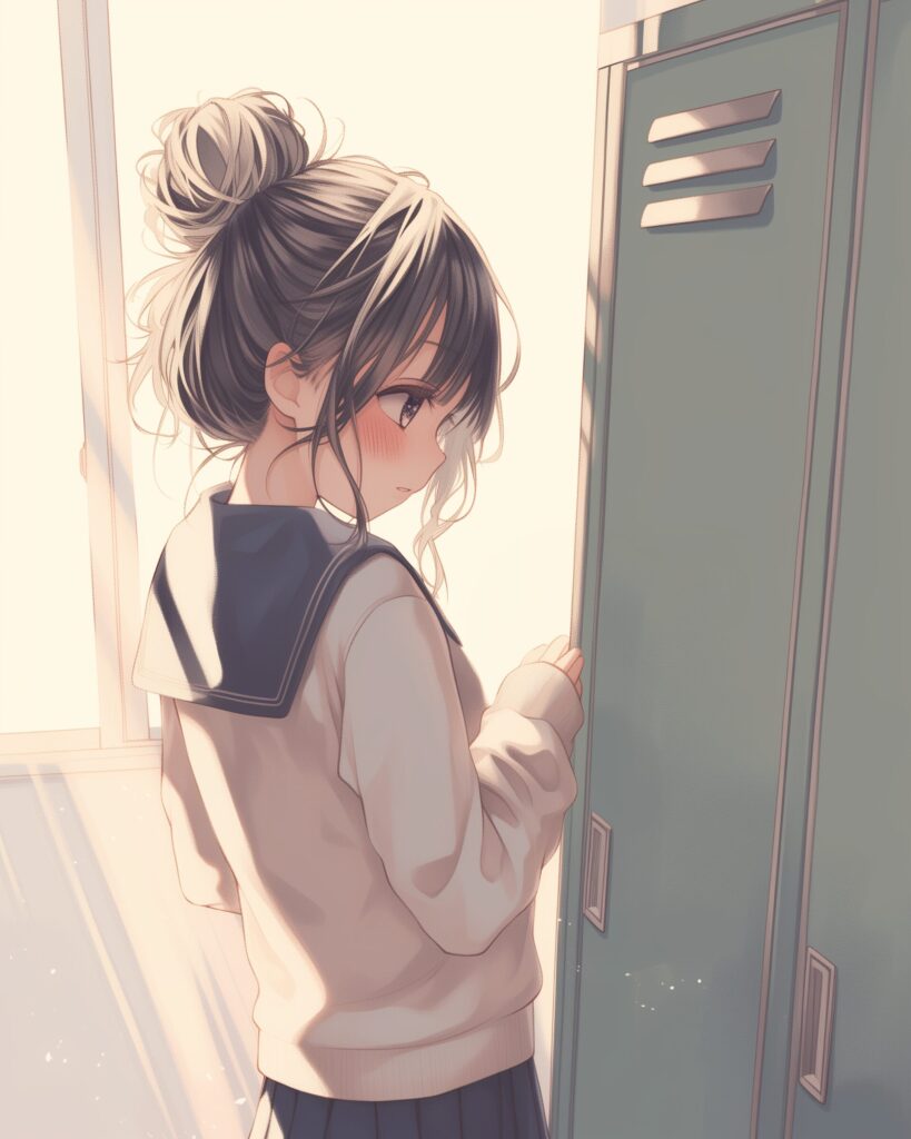 お団子ヘア女子０