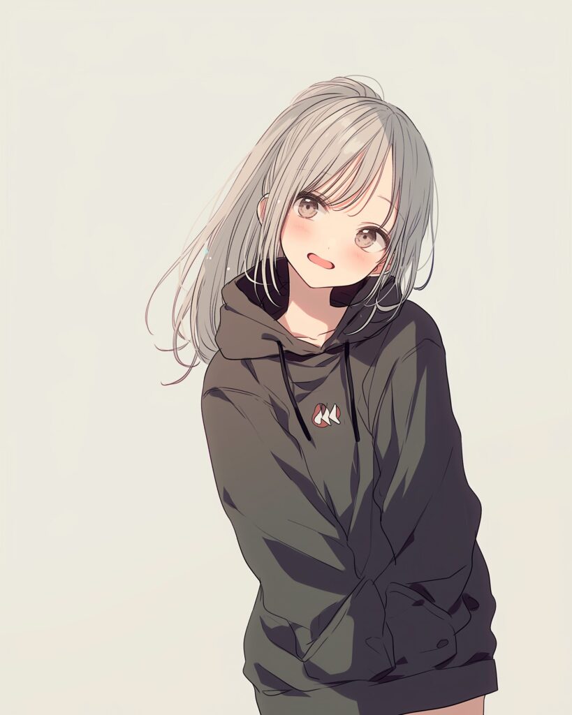 黒パーカー女子０